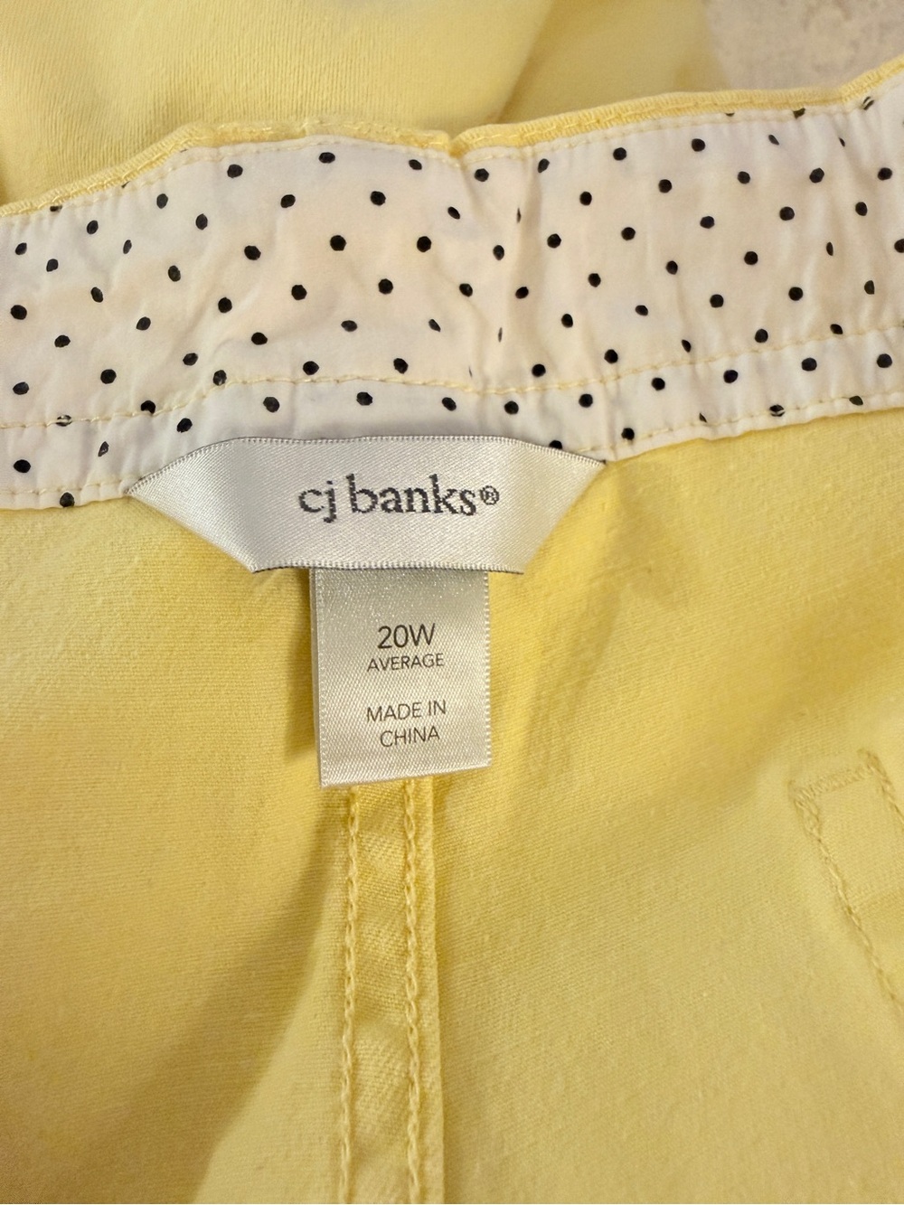 CJ Banks Yellow Crop Button-Hem Capris - Picture 4 of 5